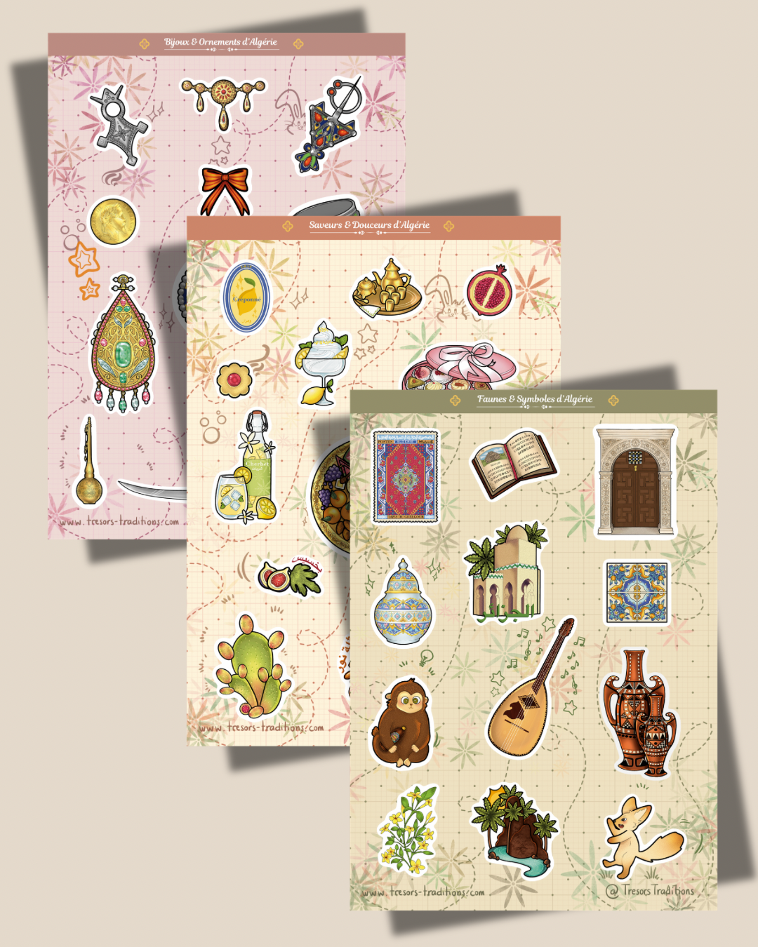 𖤓 Collection stickers - Trésors illustrés d’Algérie