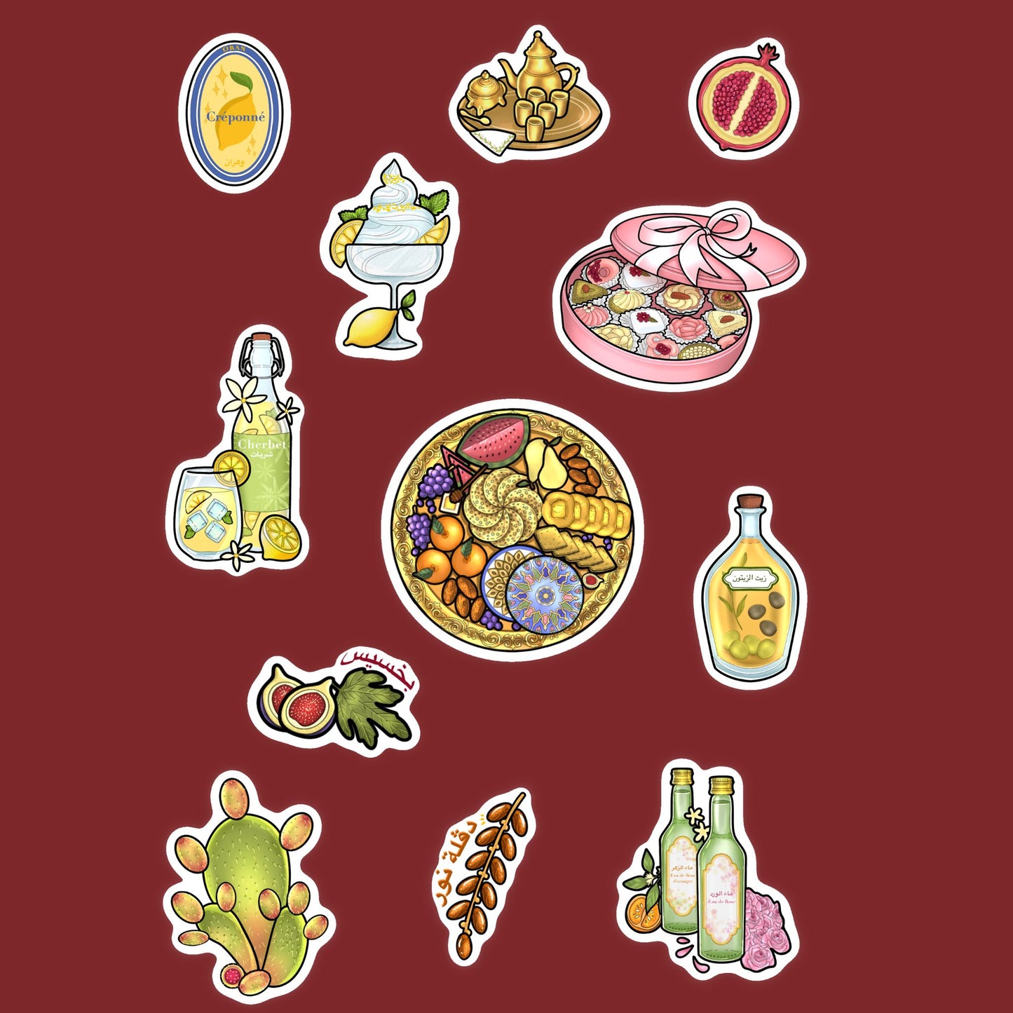 Planche de stickers - Saveurs et Douceurs d’Algérie