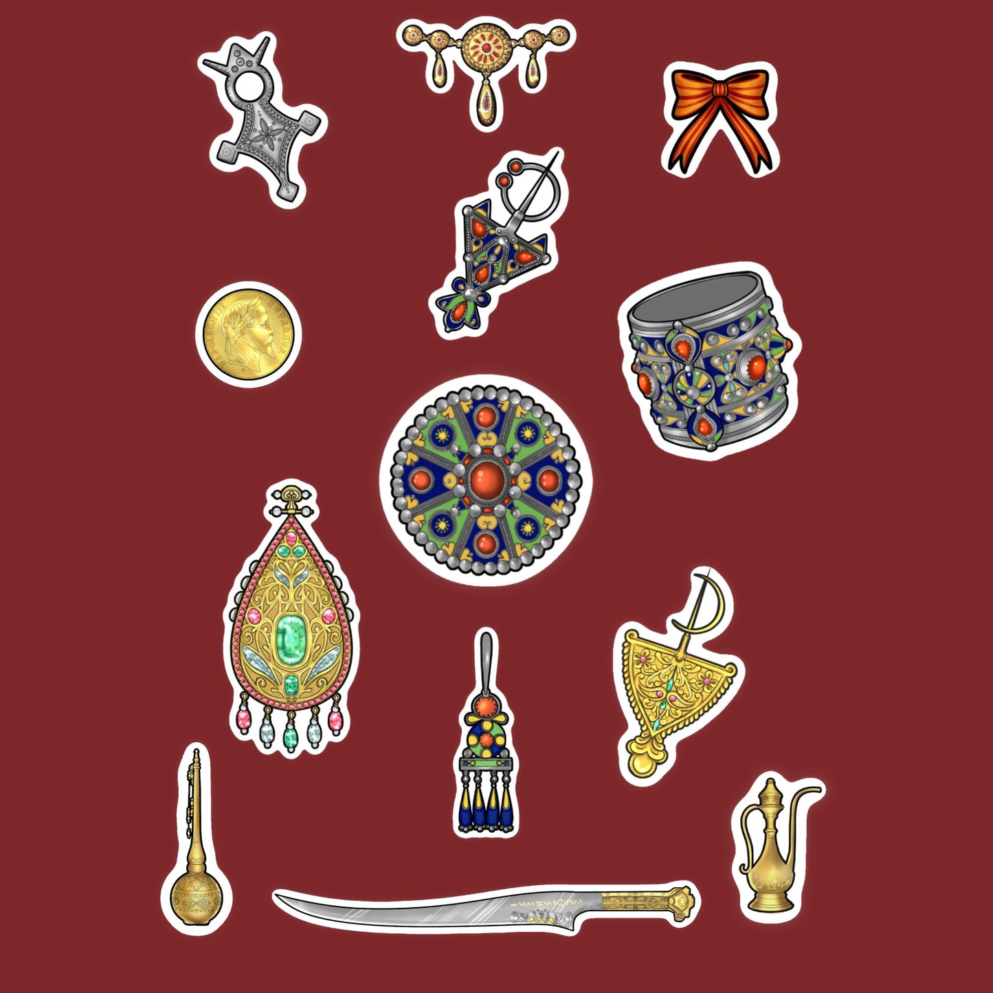 Planche de stickers - Bijoux et Ornements d’Algérie
