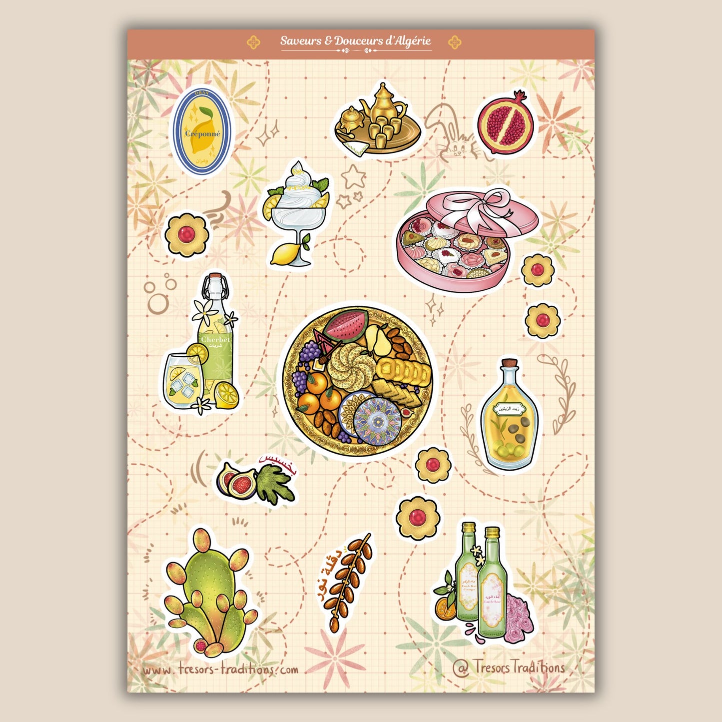 Planche de stickers - Saveurs et Douceurs d’Algérie
