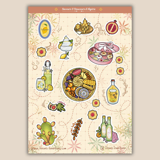 Planche de stickers - Saveurs et Douceurs d’Algérie